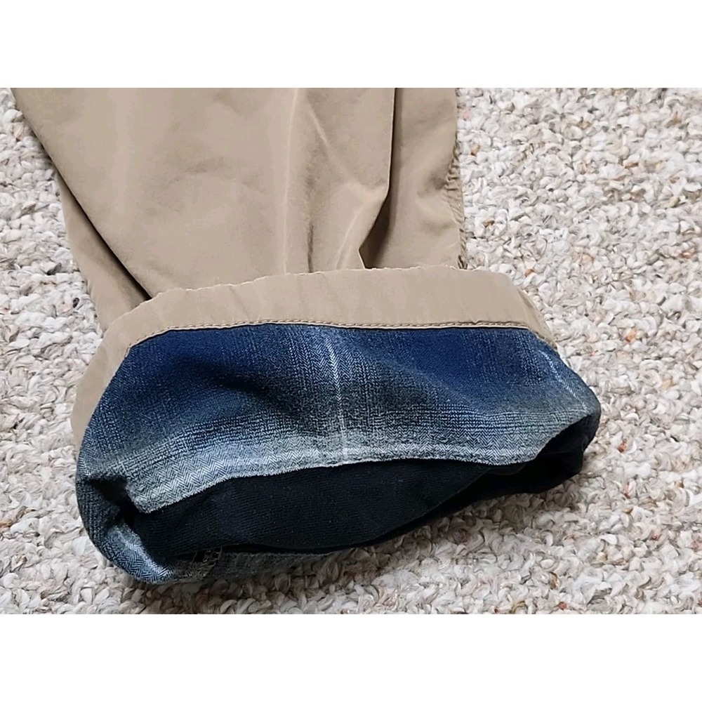 Rail Riders Hiking Pants Mens Khaki Nylon Fleece Lined‎ Trail Taper 34x28 - Picture 12 of 16